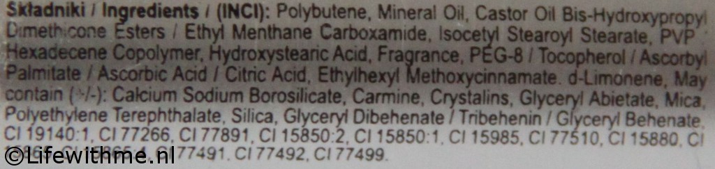 Eveline cosmetics ingredienten volume