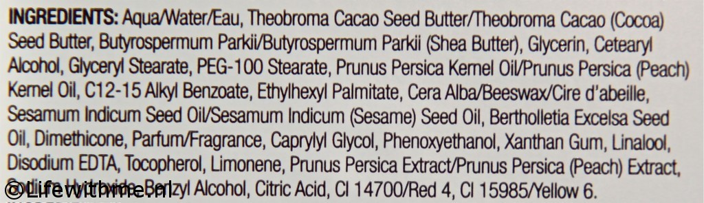 Body Shop Vineyard peach body butter ingredienten